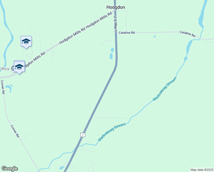 map of restaurants, bars, coffee shops, grocery stores, and more near 639 U.S. Route 1 in Hodgdon