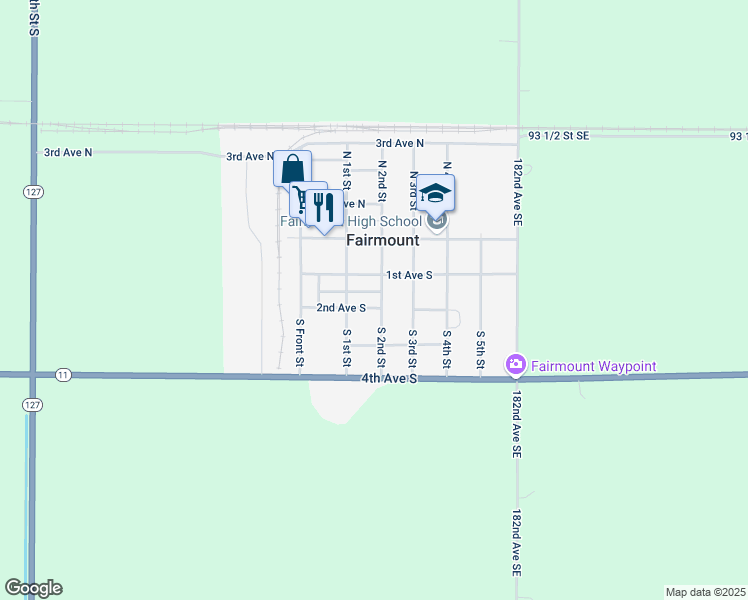 map of restaurants, bars, coffee shops, grocery stores, and more near 201-299 2nd Avenue South in Fairmount