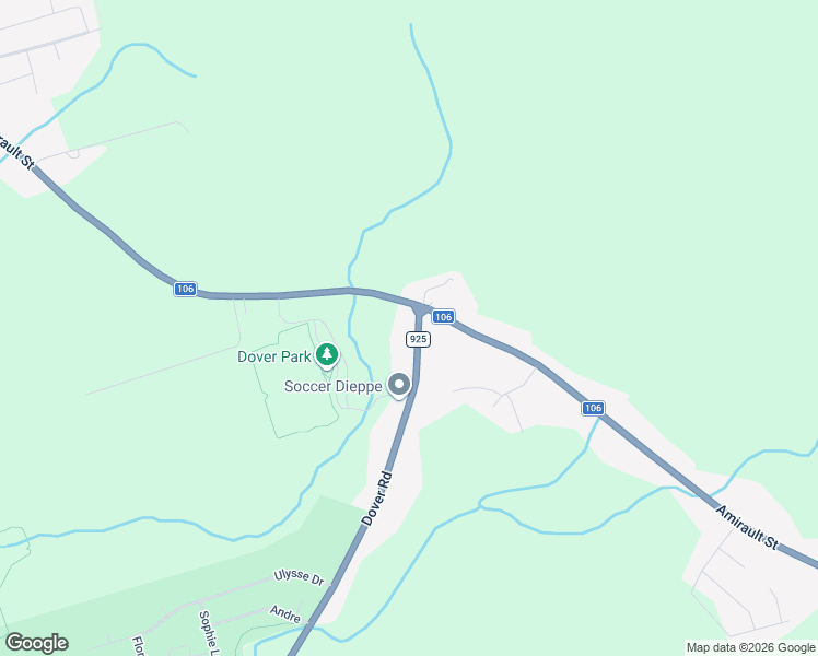 map of restaurants, bars, coffee shops, grocery stores, and more near 2167 Amirault Street in Dieppe