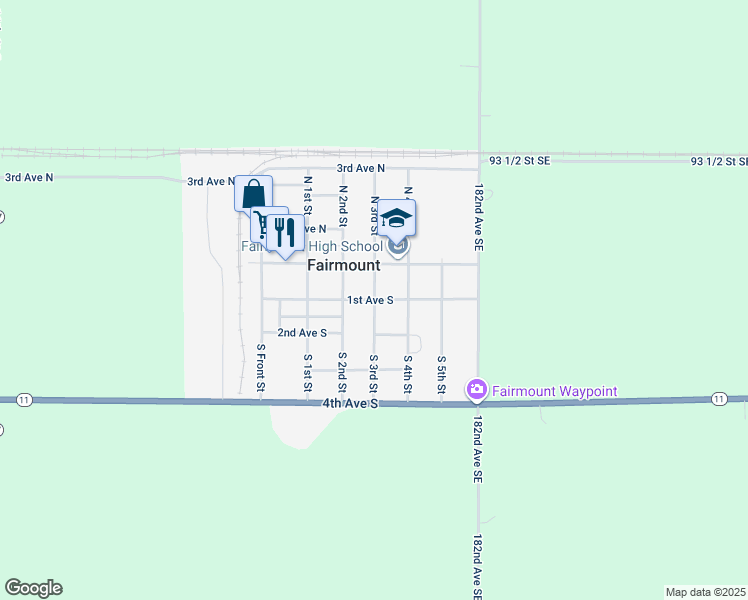 map of restaurants, bars, coffee shops, grocery stores, and more near 200 South 3rd Street in Fairmount