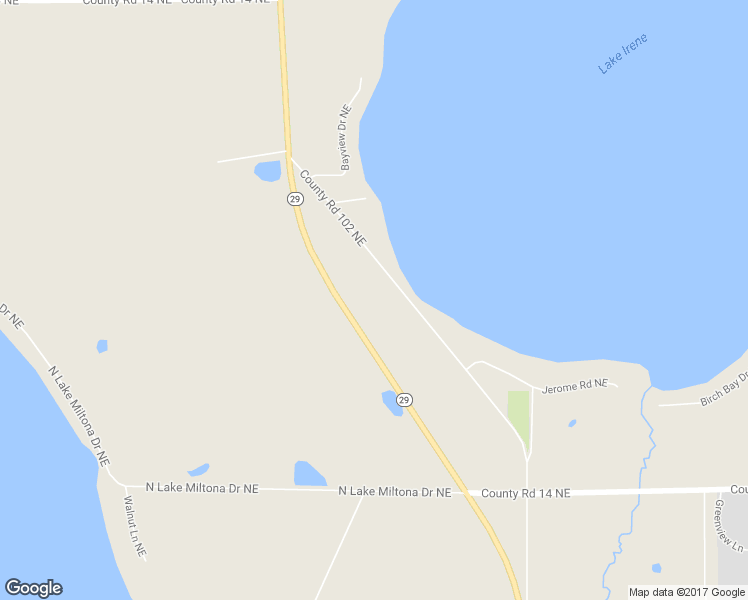 map of restaurants, bars, coffee shops, grocery stores, and more near 15662 County Road 102 Northeast in Parkers Prairie