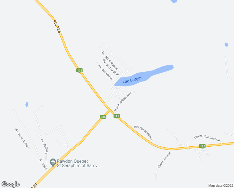 map of restaurants, bars, coffee shops, grocery stores, and more near Route de l'Apiculture in Chertsey