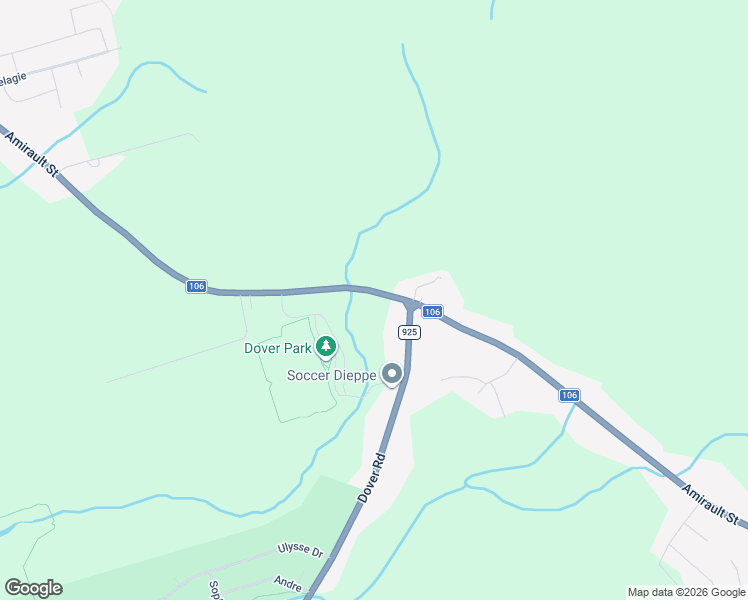 map of restaurants, bars, coffee shops, grocery stores, and more near 2167 Amirault Street in Dieppe