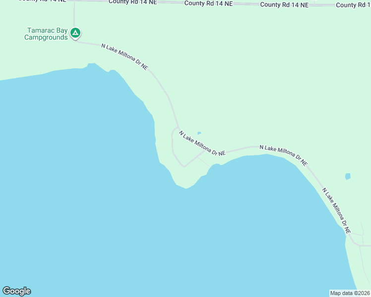 map of restaurants, bars, coffee shops, grocery stores, and more near 2124 North Lake Miltona Drive Northeast in Miltona