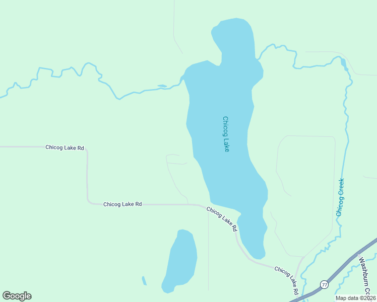 map of restaurants, bars, coffee shops, grocery stores, and more near W7538 Chicog Lake Road in Trego
