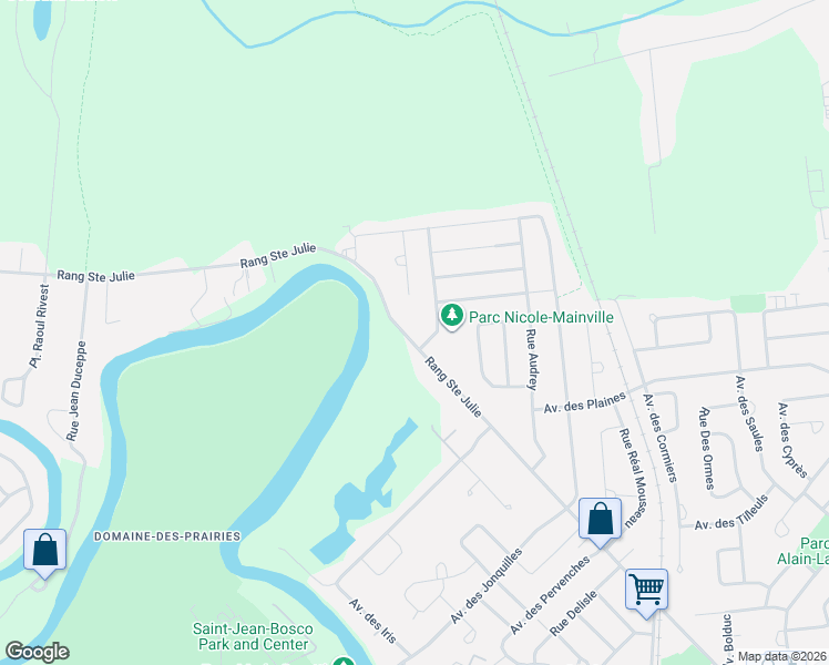 map of restaurants, bars, coffee shops, grocery stores, and more near 154 Rang Sainte Julie in Lanaudière