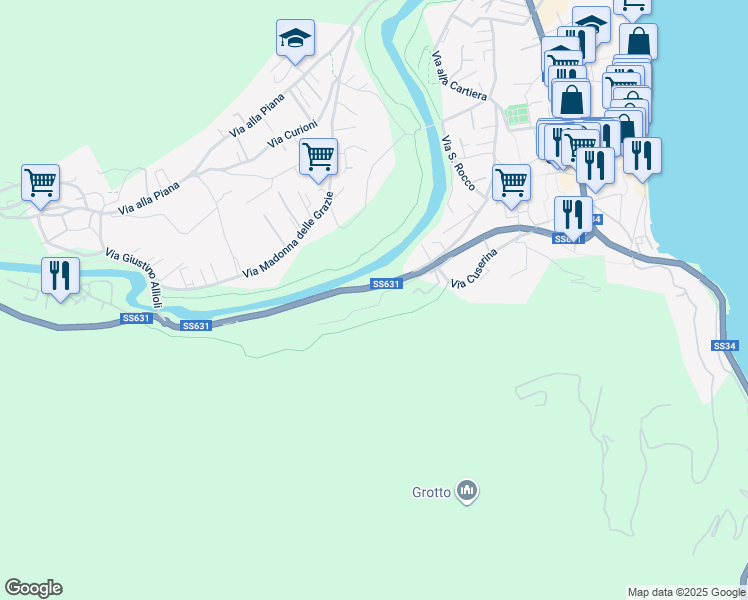 map of restaurants, bars, coffee shops, grocery stores, and more near 50 Strada Statale 631 in Cannobio