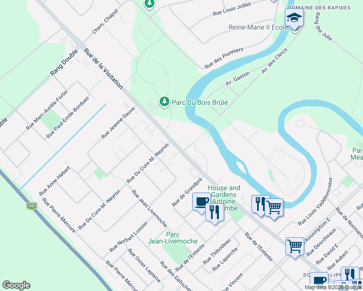 map of restaurants, bars, coffee shops, grocery stores, and more near 1004 Rue Visitation in Saint-Charles-Borromée