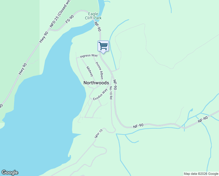 map of restaurants, bars, coffee shops, grocery stores, and more near No 10 Road in Cougar