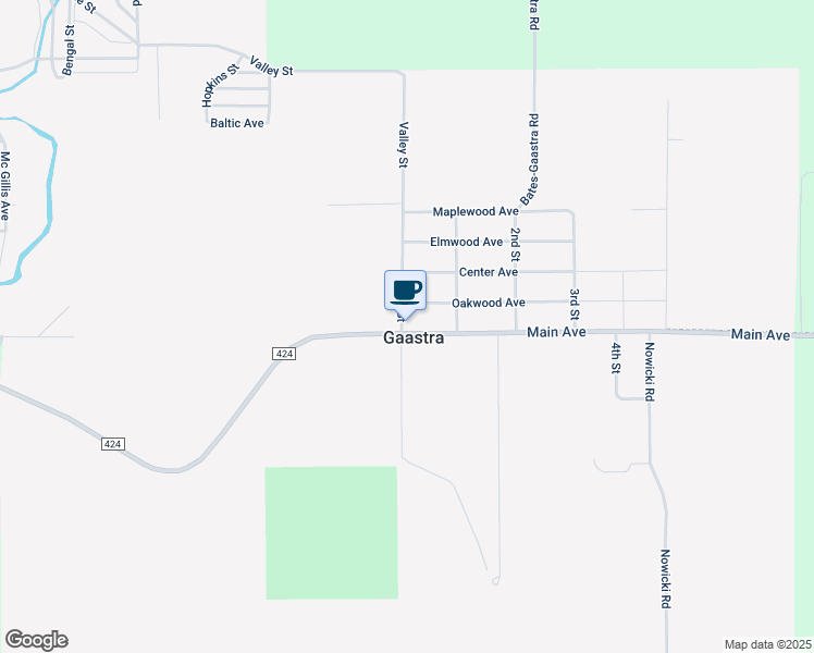 map of restaurants, bars, coffee shops, grocery stores, and more near 1 Main Avenue in Gaastra