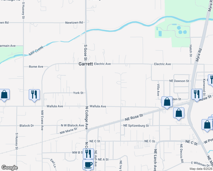 map of restaurants, bars, coffee shops, grocery stores, and more near 200 Locati Lane in Walla Walla