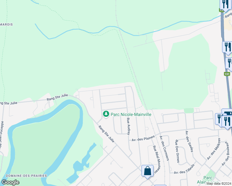map of restaurants, bars, coffee shops, grocery stores, and more near 22 Rue Guy-Boisjoli in Lanaudière