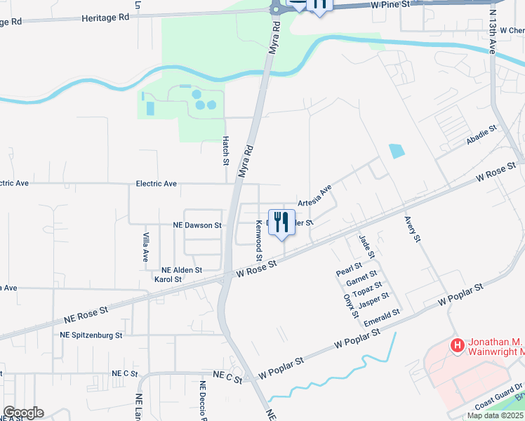 map of restaurants, bars, coffee shops, grocery stores, and more near 304 Artesia Avenue in Walla Walla