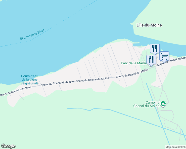 map of restaurants, bars, coffee shops, grocery stores, and more near 8 Rue de l'Anse in Sorel-Tracy