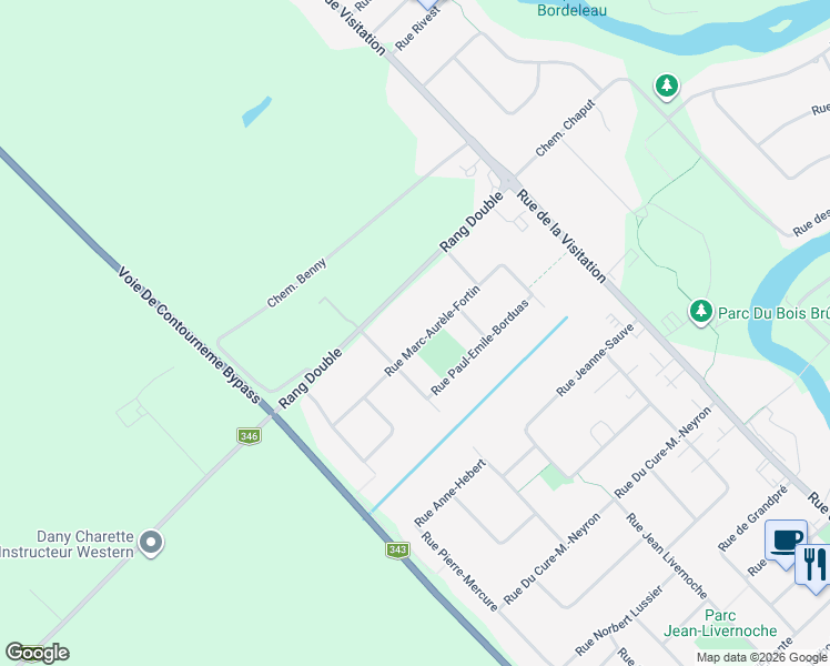 map of restaurants, bars, coffee shops, grocery stores, and more near 168 Rue Marc-Aurèle-Fortin in Saint-Charles-Borromée