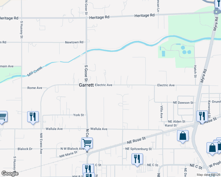 map of restaurants, bars, coffee shops, grocery stores, and more near 663 Electric Avenue in Walla Walla