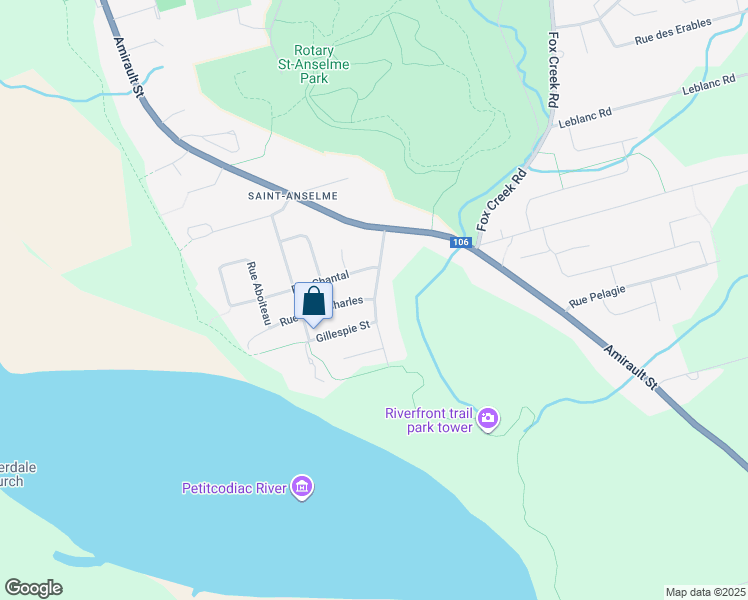 map of restaurants, bars, coffee shops, grocery stores, and more near 76 Rue Pointe aux Renards in Dieppe