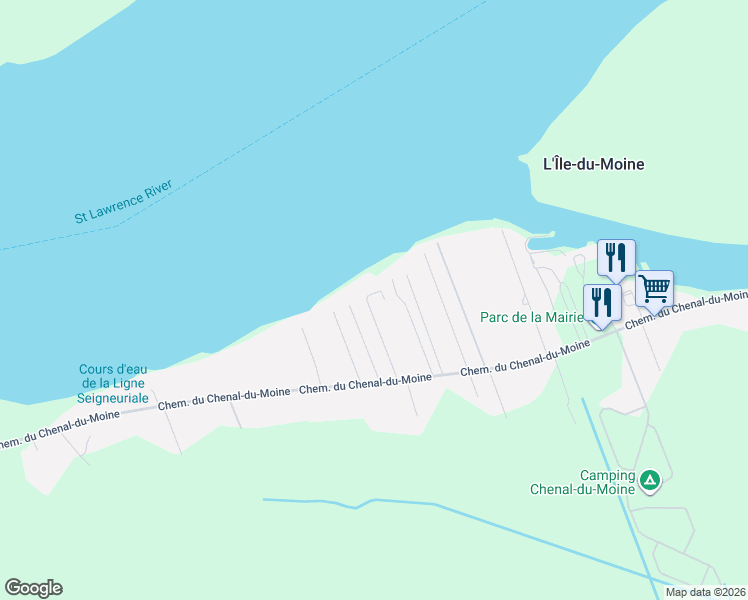 map of restaurants, bars, coffee shops, grocery stores, and more near 18 Rue des Nations in Sorel-Tracy