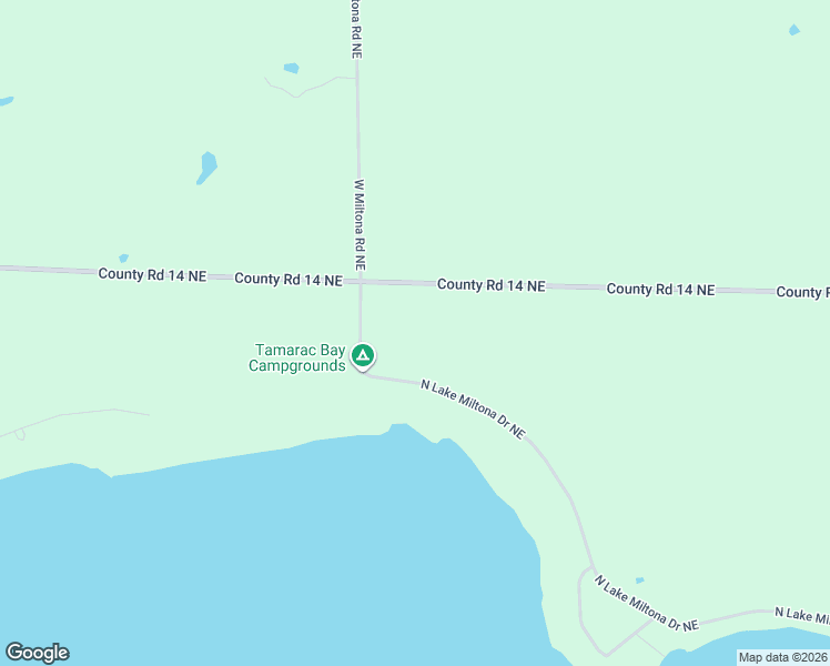 map of restaurants, bars, coffee shops, grocery stores, and more near 1729 North Lake Miltona Drive Northeast in Miltona