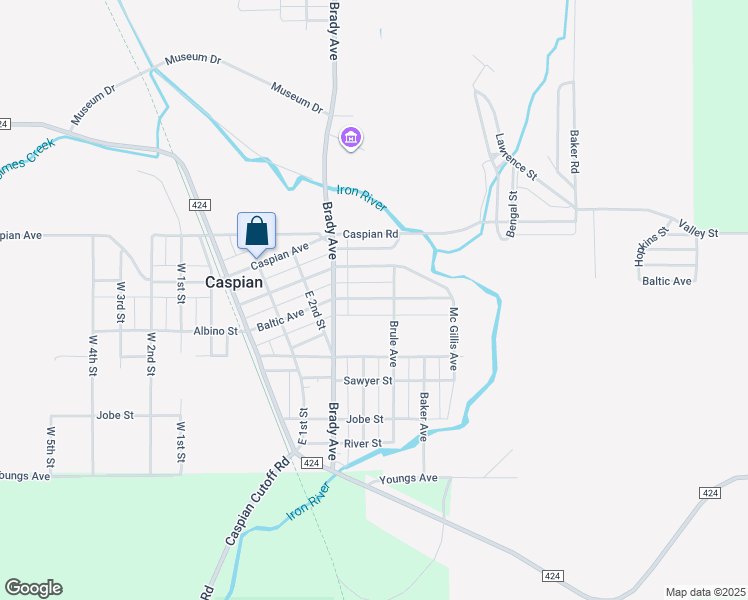 map of restaurants, bars, coffee shops, grocery stores, and more near in Caspian