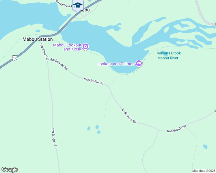 map of restaurants, bars, coffee shops, grocery stores, and more near 180 Rankinville Road in Mabou