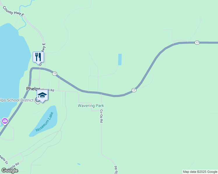 map of restaurants, bars, coffee shops, grocery stores, and more near 2192 State Road 17 in Phelps