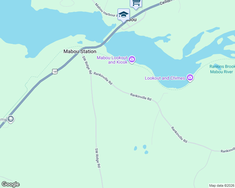 map of restaurants, bars, coffee shops, grocery stores, and more near 2 Rankinville Road in Mabou