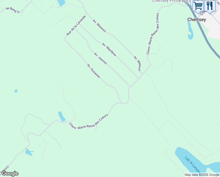 map of restaurants, bars, coffee shops, grocery stores, and more near 900 Avenue Suzanne in Chertsey