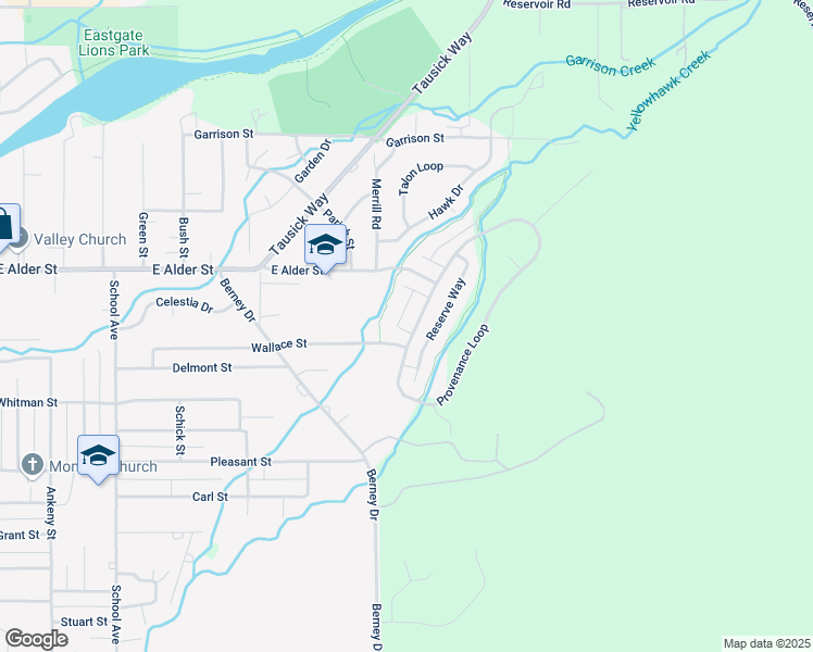 map of restaurants, bars, coffee shops, grocery stores, and more near 2482 Provenance Loop 414 Reserve Way in Walla Walla