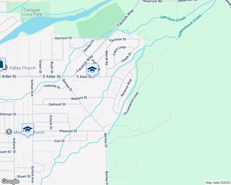 map of restaurants, bars, coffee shops, grocery stores, and more near 2482 Provenance Loop 414 Reserve Way in Walla Walla
