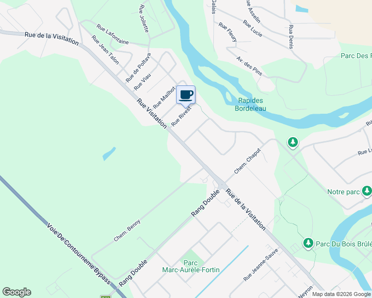 map of restaurants, bars, coffee shops, grocery stores, and more near 2019 Rue de la Visitation in Saint-Charles-Borromée