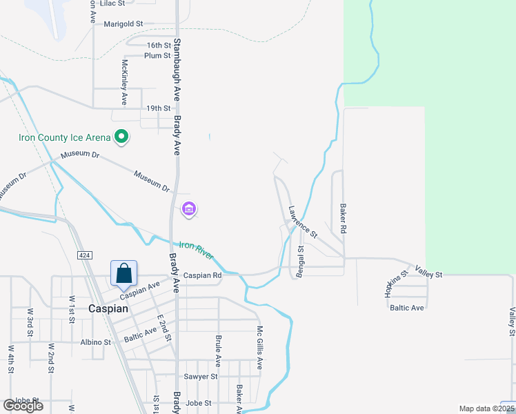map of restaurants, bars, coffee shops, grocery stores, and more near 58 Lawrence Street in Caspian