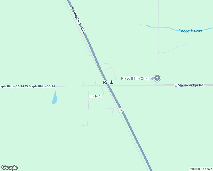 map of restaurants, bars, coffee shops, grocery stores, and more near East Maple Ridge 37th Road in Rock
