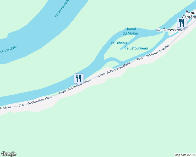 map of restaurants, bars, coffee shops, grocery stores, and more near 2632 Chemin du Chenal-du-Moine in Sorel-Tracy