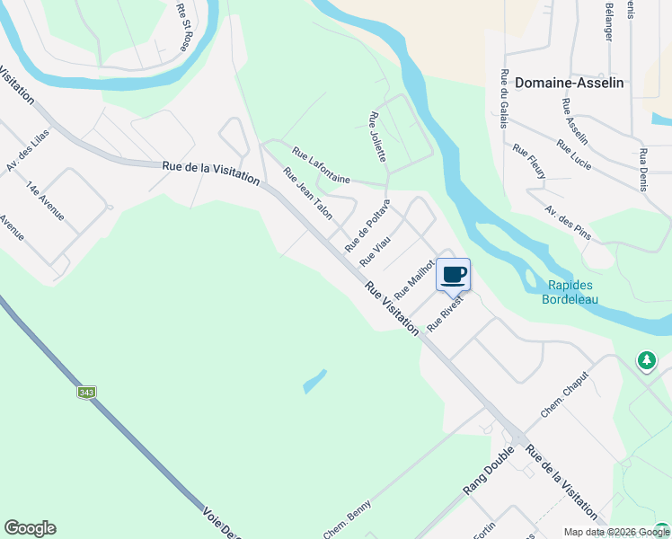 map of restaurants, bars, coffee shops, grocery stores, and more near 2081 Rue de la Visitation in Saint-Charles-Borromée