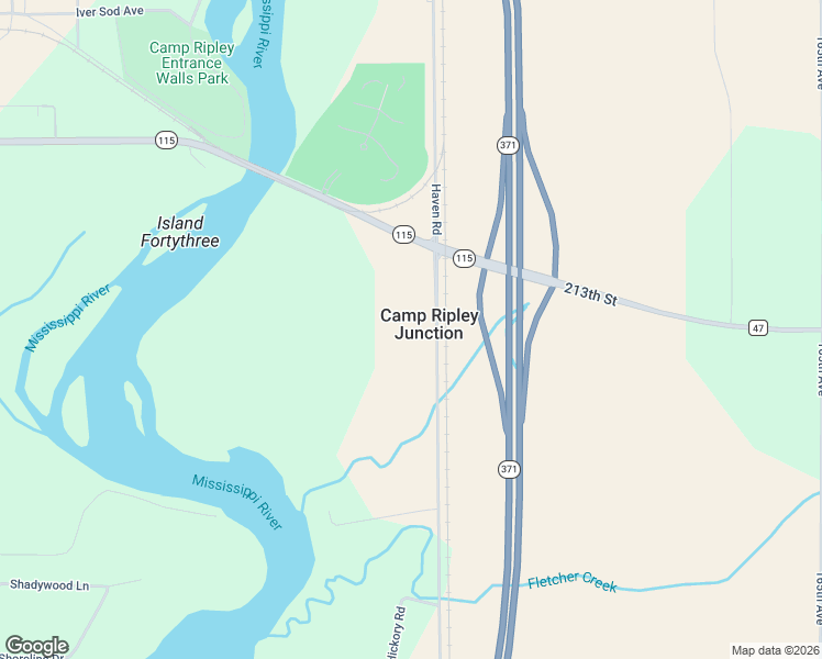 map of restaurants, bars, coffee shops, grocery stores, and more near 21301 Minnesota 371 in Little Falls