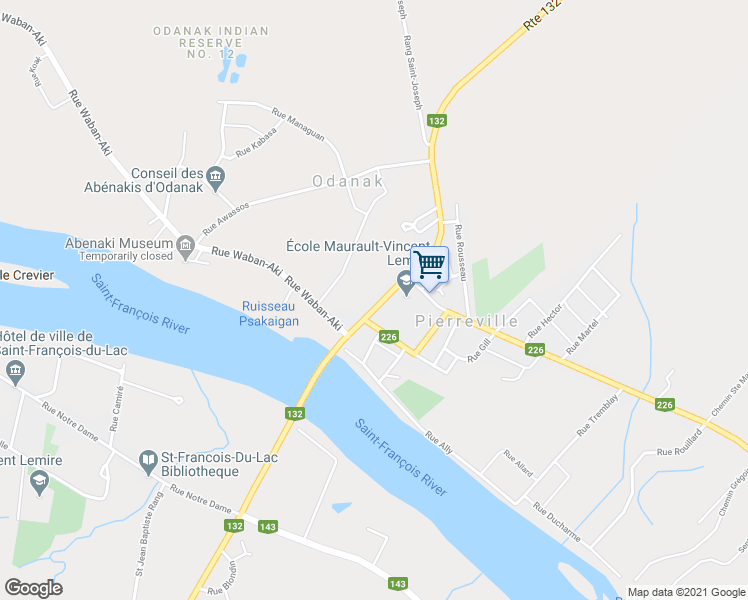 map of restaurants, bars, coffee shops, grocery stores, and more near 33 Rue Maurault in Pierreville