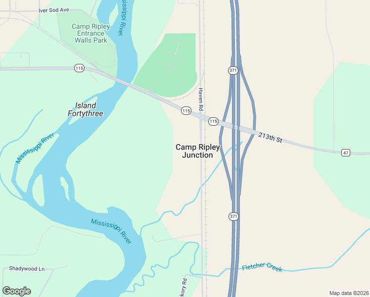 map of restaurants, bars, coffee shops, grocery stores, and more near 21301 Minnesota 371 in Little Falls