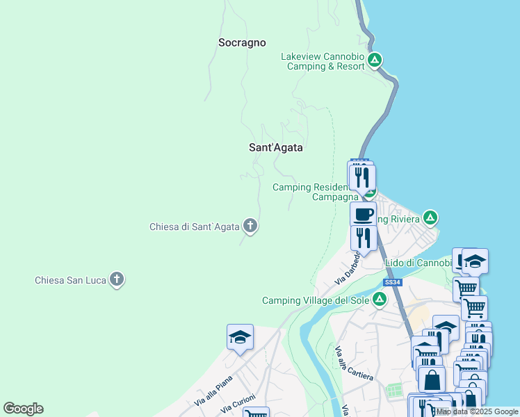 map of restaurants, bars, coffee shops, grocery stores, and more near 42 Via G. Verdi in Sant'Agata