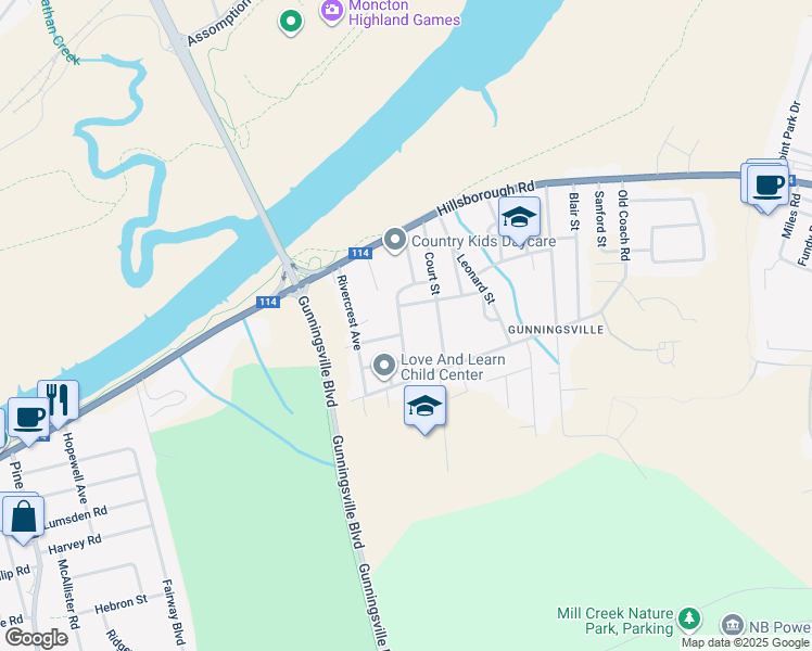 map of restaurants, bars, coffee shops, grocery stores, and more near 146 Gaskin Boulevard in Riverview