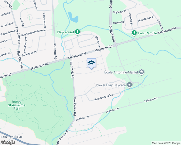 map of restaurants, bars, coffee shops, grocery stores, and more near 561 Pierre Street in Dieppe