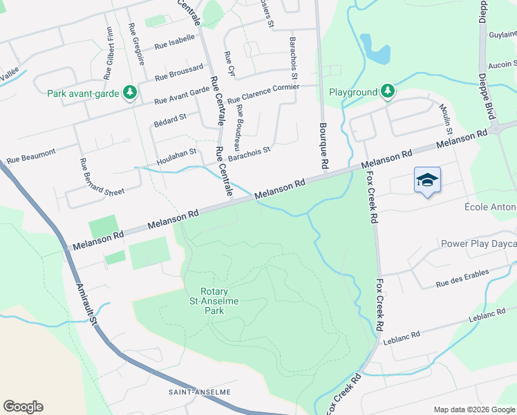 map of restaurants, bars, coffee shops, grocery stores, and more near 715 Melanson Road in Dieppe