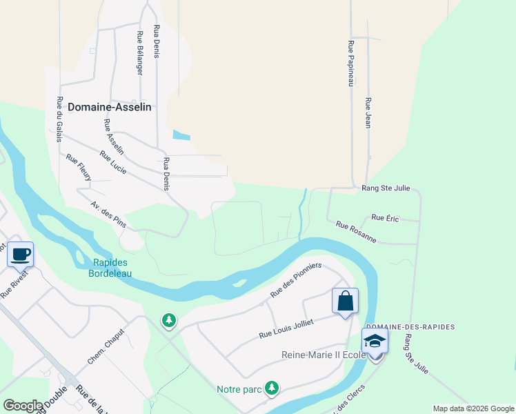 map of restaurants, bars, coffee shops, grocery stores, and more near 90 Rue Patrick in Joliette