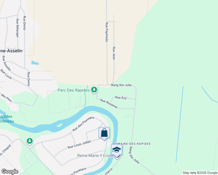 map of restaurants, bars, coffee shops, grocery stores, and more near 551 Rang Sainte Julie in Lanaudière