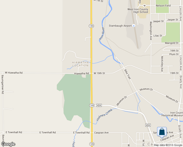 map of restaurants, bars, coffee shops, grocery stores, and more near 1001 Selden Road in Iron River