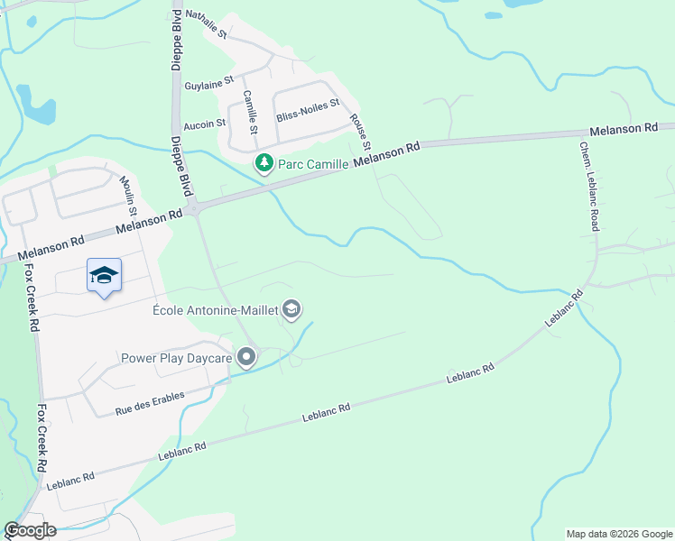 map of restaurants, bars, coffee shops, grocery stores, and more near 206 Elsliger St. in Dieppe