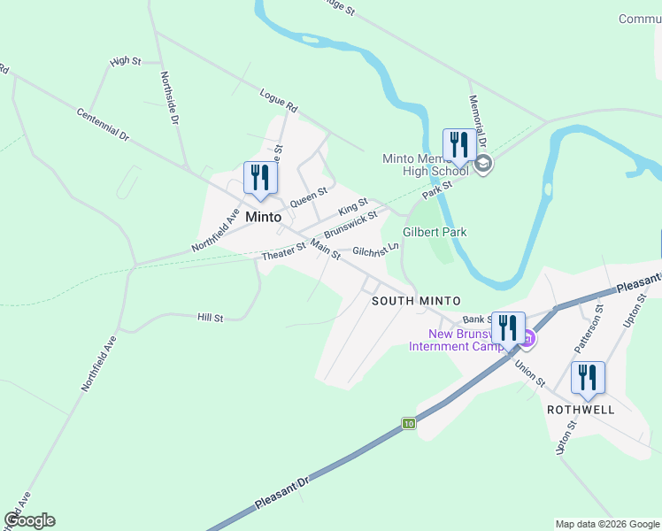 map of restaurants, bars, coffee shops, grocery stores, and more near in Minto