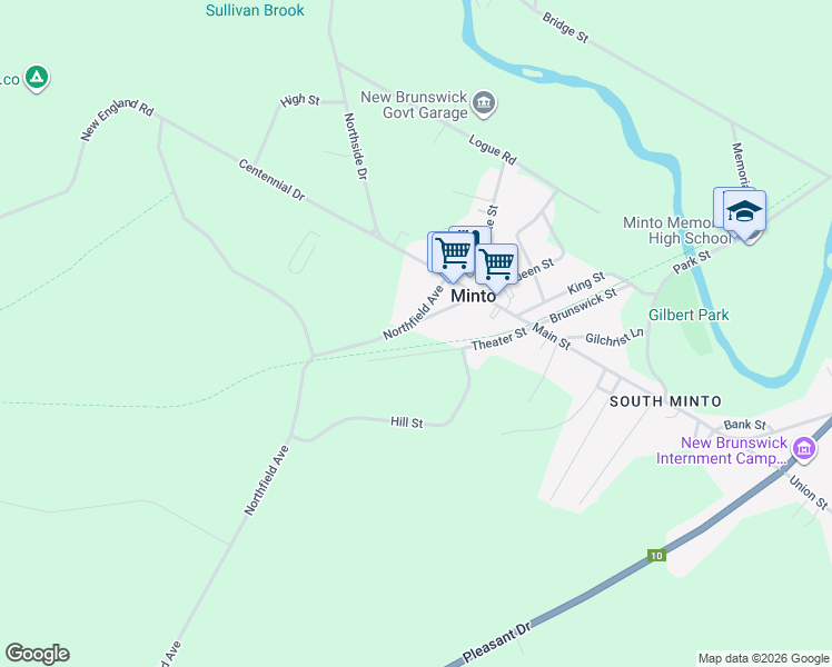 map of restaurants, bars, coffee shops, grocery stores, and more near 8 Queen Street in Minto