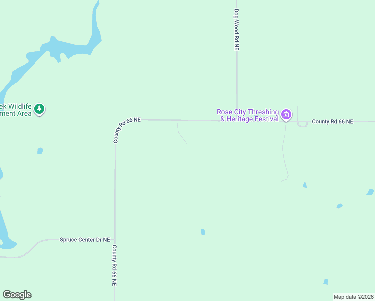 map of restaurants, bars, coffee shops, grocery stores, and more near 17641 County Road 66 Northeast in Miltona