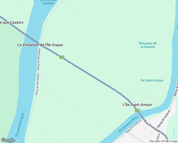 map of restaurants, bars, coffee shops, grocery stores, and more near 189 Rue Principale in La Visitation-de-l'Île-Dupas